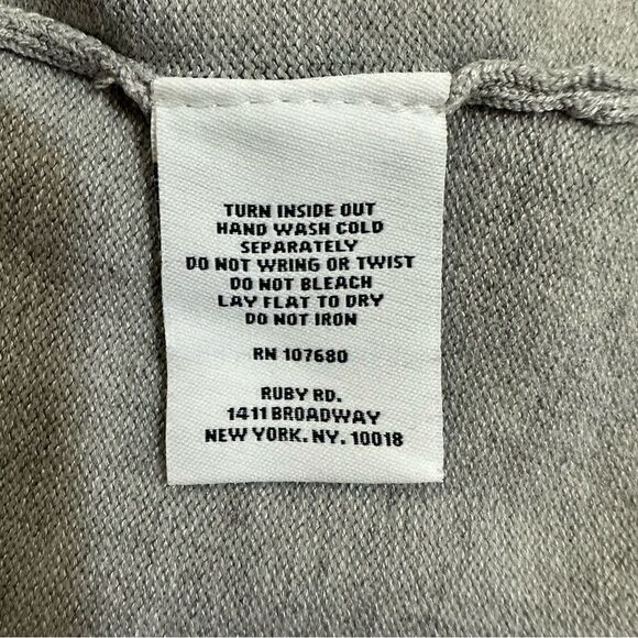 Ruby Rd. gray cardigan with silver need trim size S - Picture 7 of 11